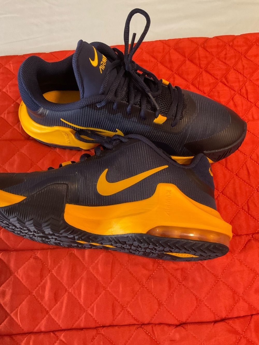 Nike Air Max Men's Navy and Yellow Athletic Sneakers - Picture 4 of 4